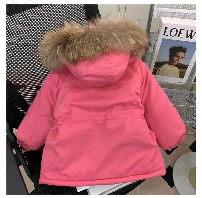 Down Coat New childrens park winter hooded jacket suitable for girls winter top warm thick velvet hooded baby coat causal coat H241010