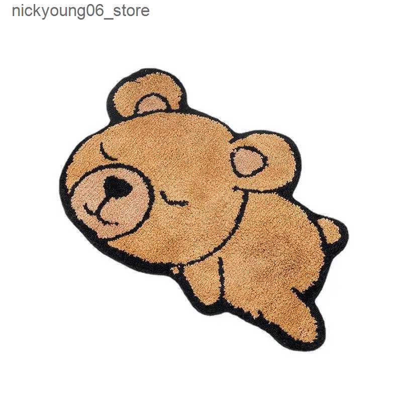Non-Slip Bath Mats 40x60cm Bath Mats Bedroom entrance carpet bathroom cartoon animal water absorption anti slip pad imitation cashmere carpet L240910