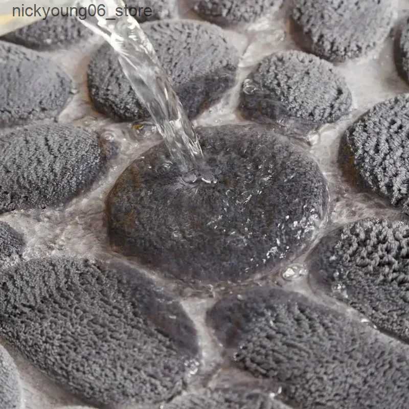 Non-Slip Bath Mats Cobblestone Emed Absorbent Bath Mat Thicken Non-slip Mat Damp-proof Soft Foot Pad Shower Room Doormat Memory Foam Pad L240910