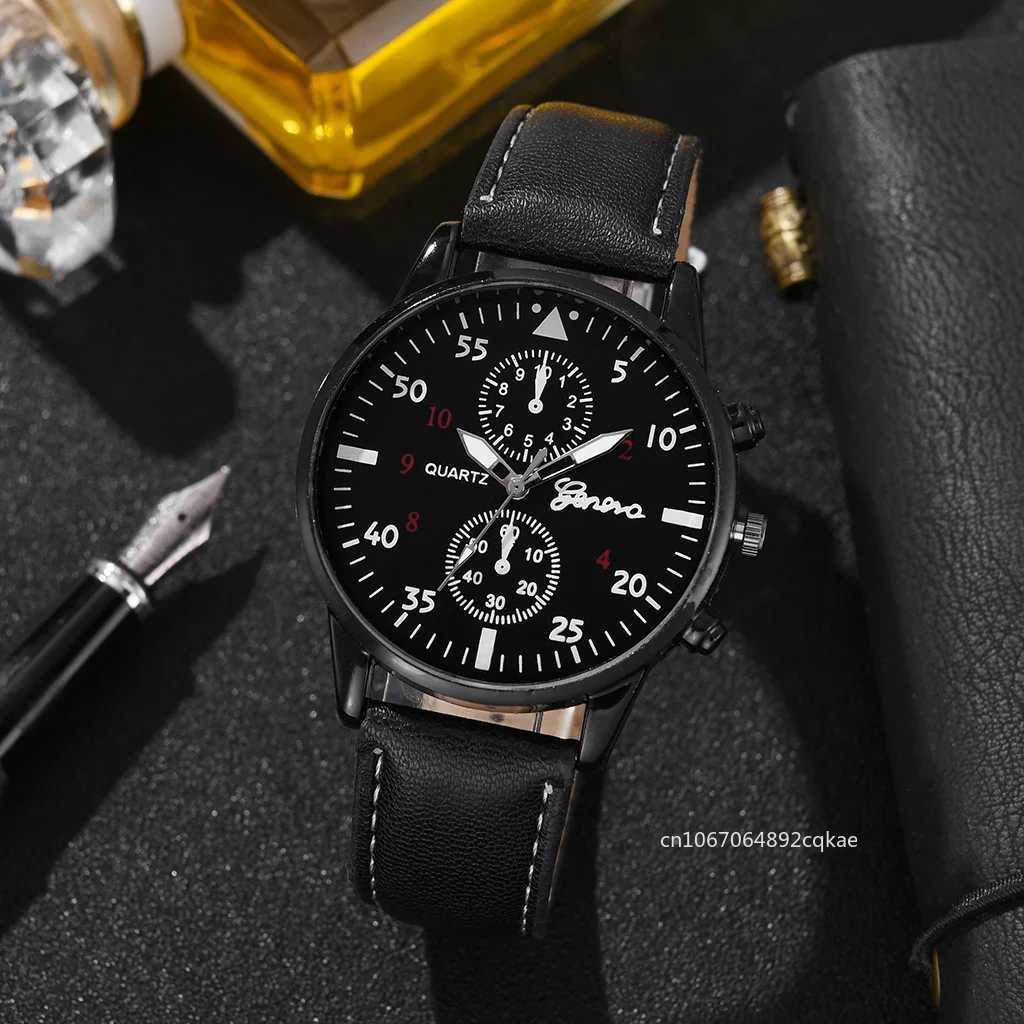 Fashion Business Brown Leather Quartz Wrist Watch Luxury Mens Bracelet Watches for Men Gift Reloj Hombre X241010