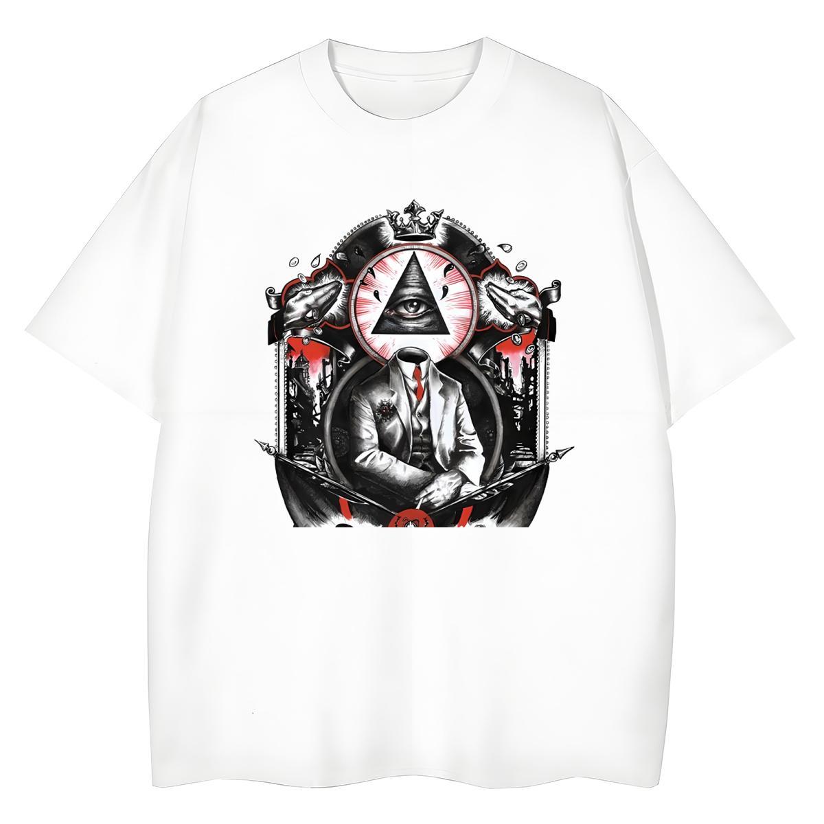 TOP Quality Women T Shirts 100% Cotton 230g Breathable Soft High Street Hip Hop eye of the devil Womens Tshirts High quality DIY Logo Tops Shirt