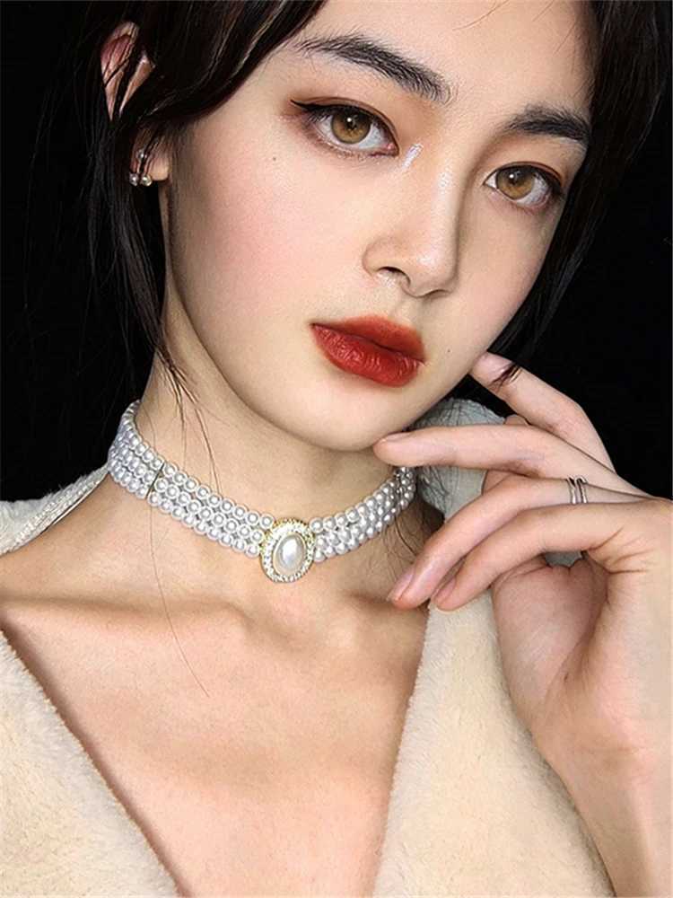 SHANGZHIHUA The Elegant Light Luxury Three-layer Pearl Collar 2021 New Trend Jewelry Fashion Womans Necklace Party GiftX241009