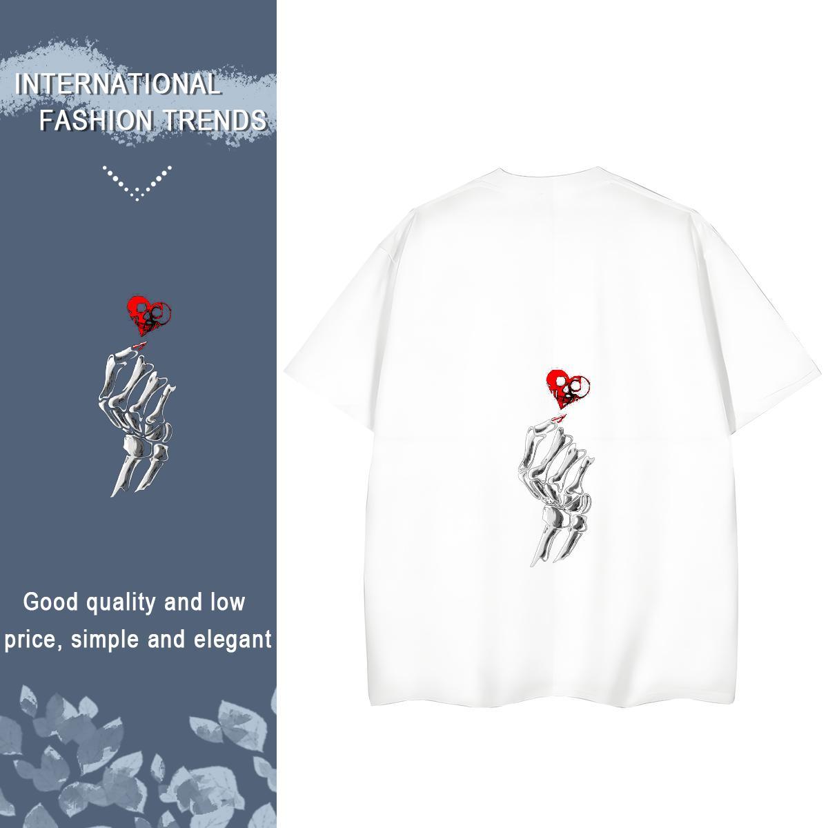 2024 Designer Woman T Shirts 230g Pure Cotton Short sleeve Soft Hip Hop skull Woman Tshirt Free Shipping Oversized Tee Shirt