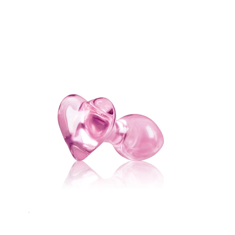 Small Pink Glass Butt Plug Crystal Huge Ball Anal Beads Penis Heart Rose Glass Anus Dildo Set Adult Masturbation Toy 241010