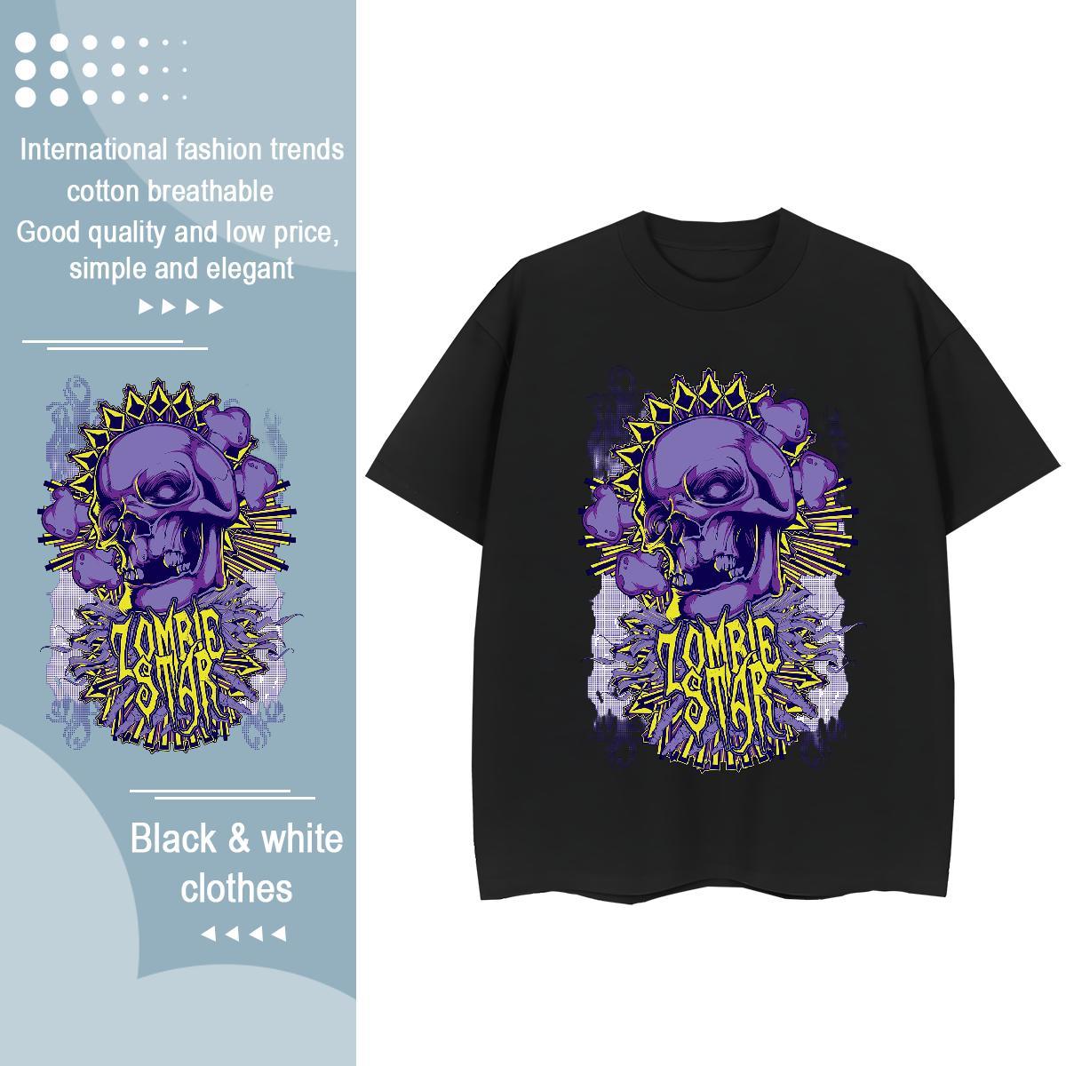 TOP Quality Women T Shirts 100% Cotton 230g Breathable Short Sleeve Sports Casual skull Womens Tshirts Brand Skull Tees