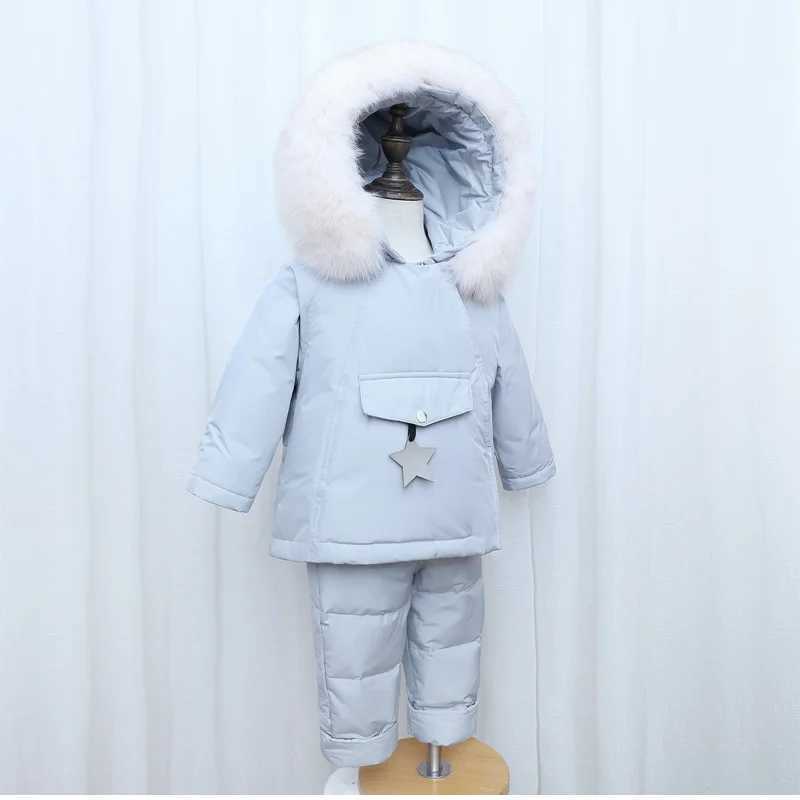 Down Coat Baby winter down jacket toddler boy jumpsuit children Thicken Warm clothing sets 2pcs s clothes girls Infant snowsuit 0-5Year H241010