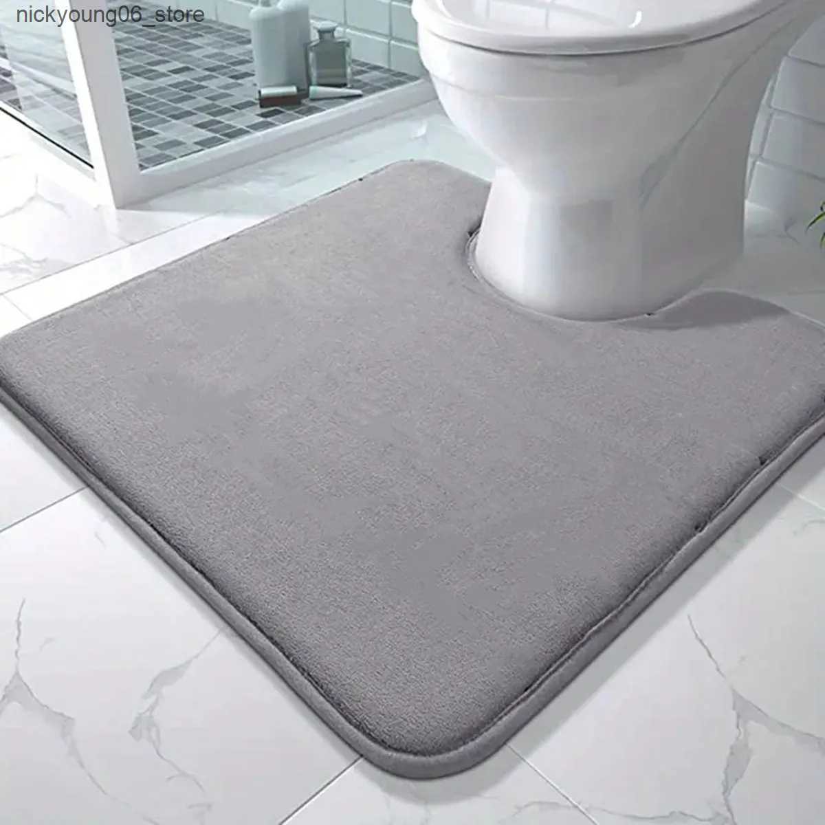 Non-Slip Bath Mats Large size bathroom mat U-shaped bathroom carpet absorbent and non slip toilet mat home decoration L240910