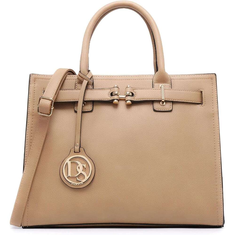 Women Satchel Purses Handbags Belted Top-handle Work Tote Shoulder Bags with Long Strap
