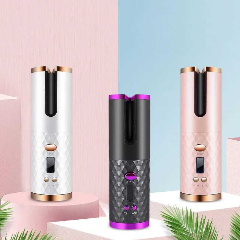 Portable USB Rechargeable Automatic Hair Curler Multifunctional Wireless LCD Mini Lazy Curling Iron Ladies Curling Styling ToolXJ241010
