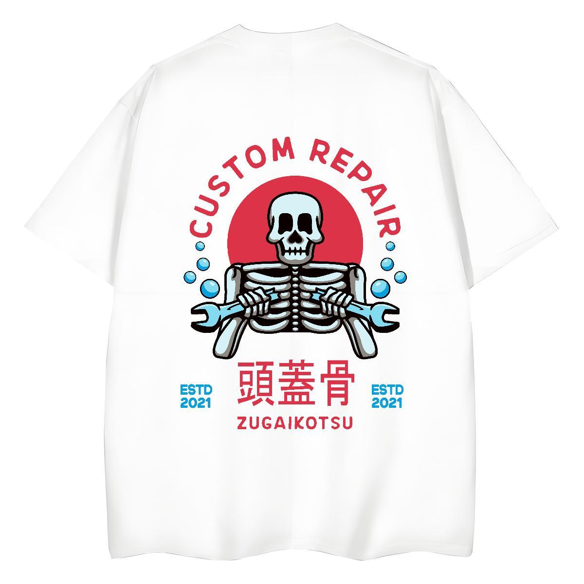 Brand Womens T Shirts 230g 100% Cotton Breathable Crew Neck Spring Summer skull Tshirt for Man Woman High quality Customized Print Tees Shirts