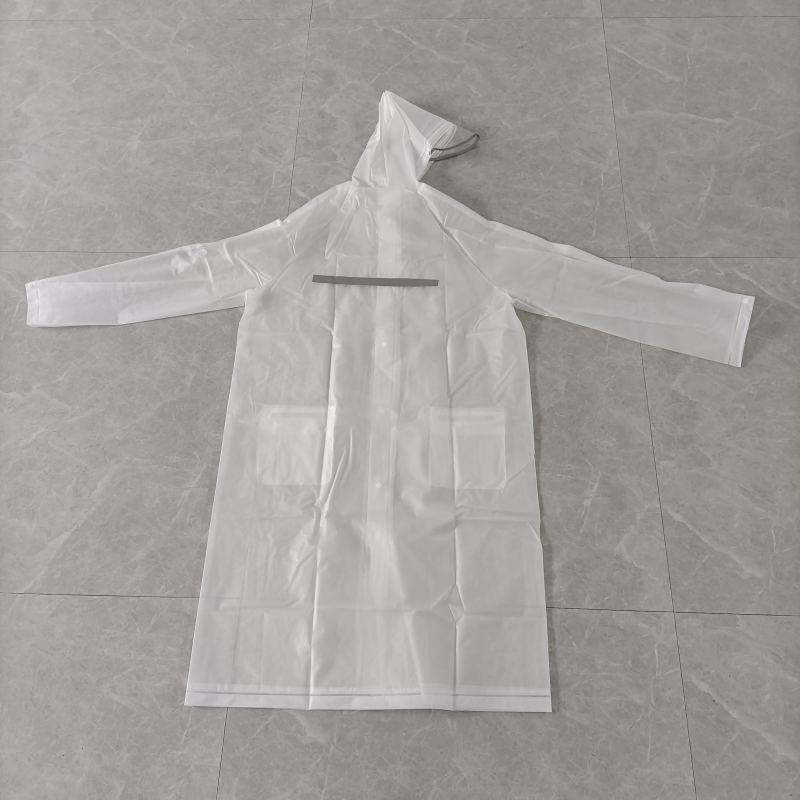 Adult raincoat reinforced with durable sewing technology