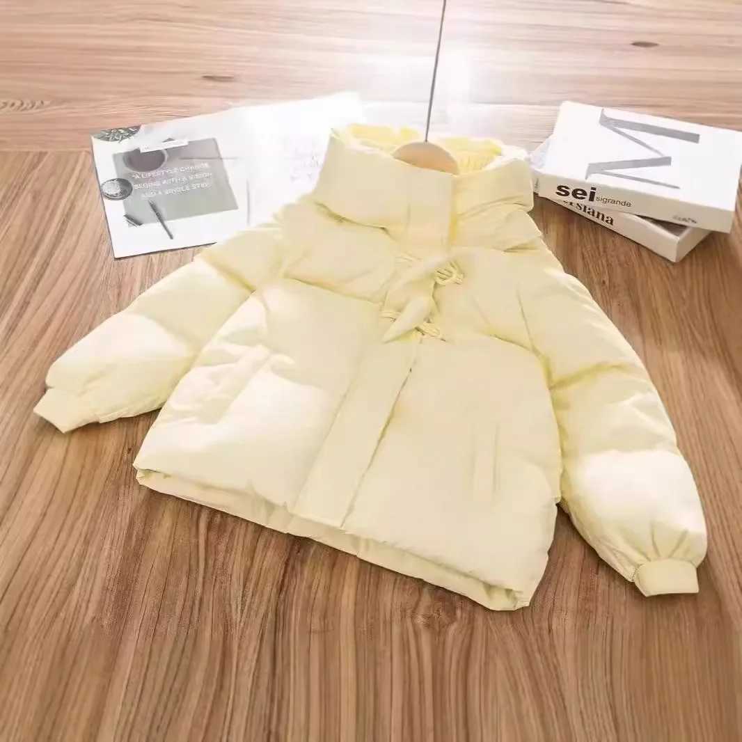 Down Coat Girls Winter Clothing 2024 New Childrens Thick Cotton Lined Winter Clothing Girls Hooded Cotton Lined Jacket H241010
