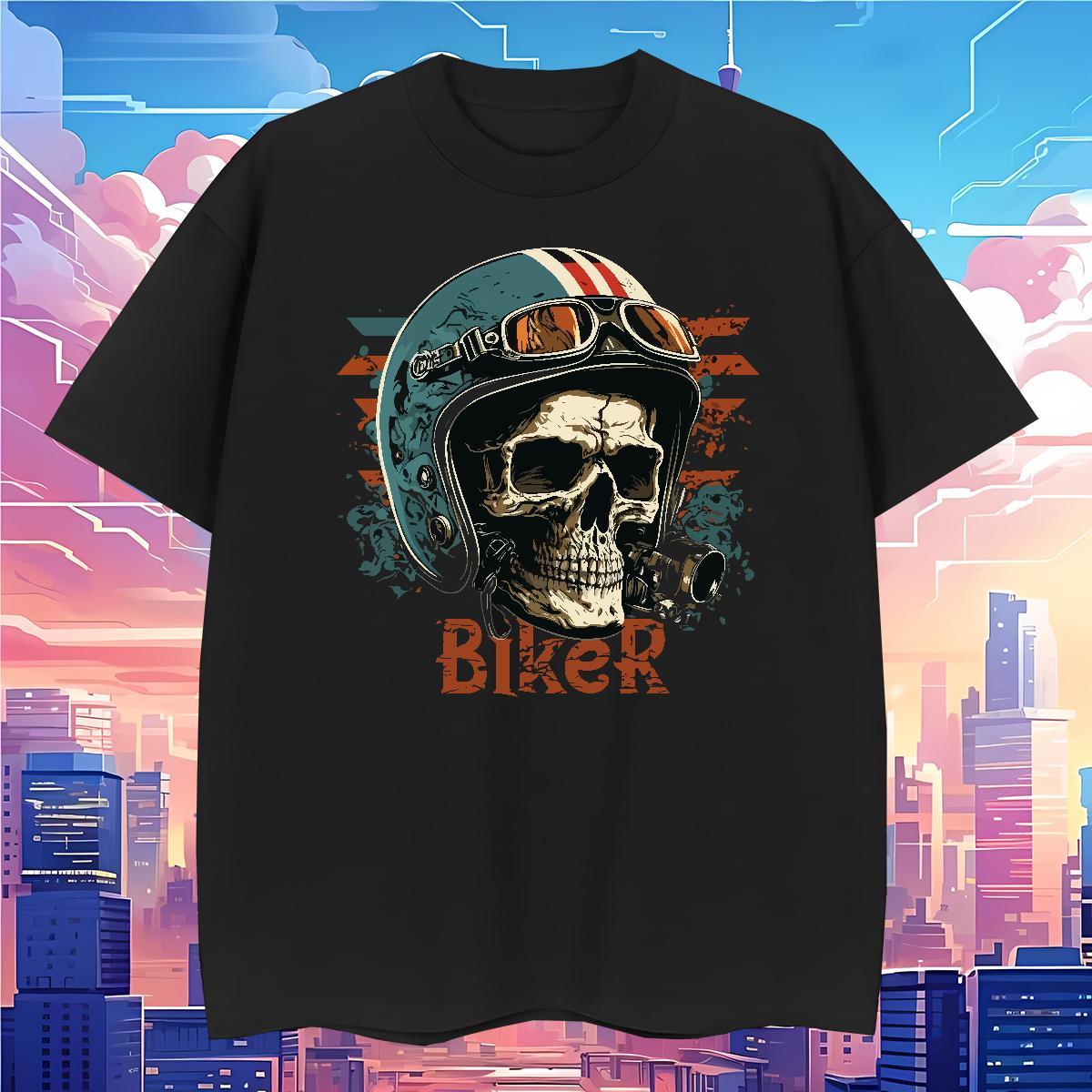 Designer T-Shirts 230g 100% Cotton skull Summer Casual DIY Printed Breathable Short Sleeve Men Tshirts 2024 New Tees Shirts