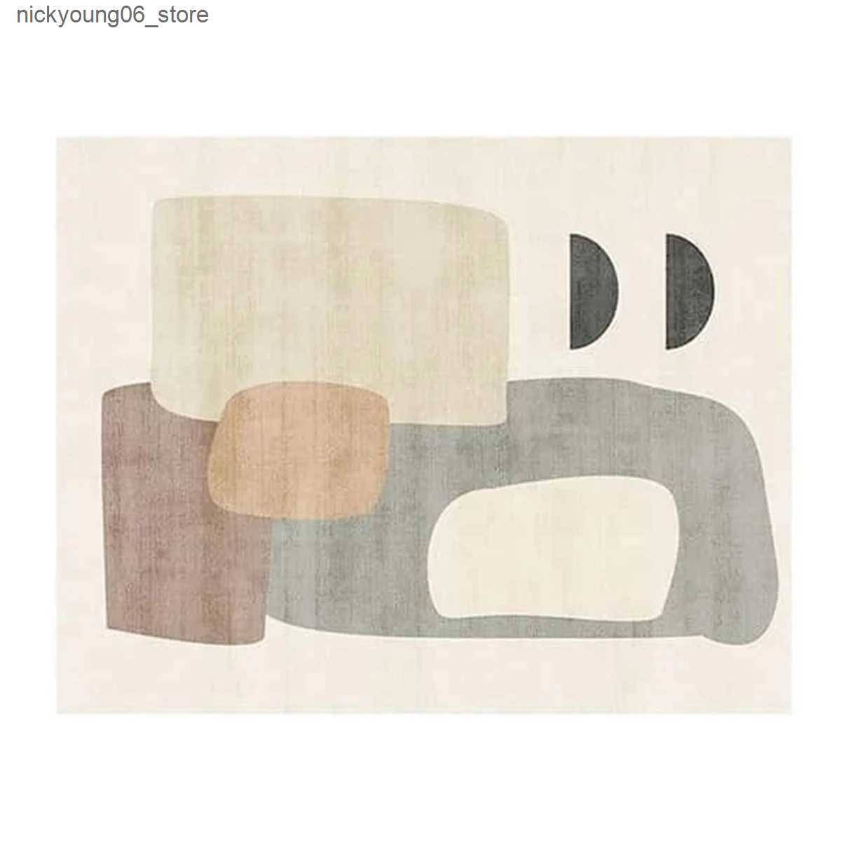 Non-Slip Bath Mats Japanese Wabi-sabi Living Room Carpet Luxury Bedroom Decor Abstract Carpet Modern Nordic Lounge Rug Washable Non-slip Floor Mat L24