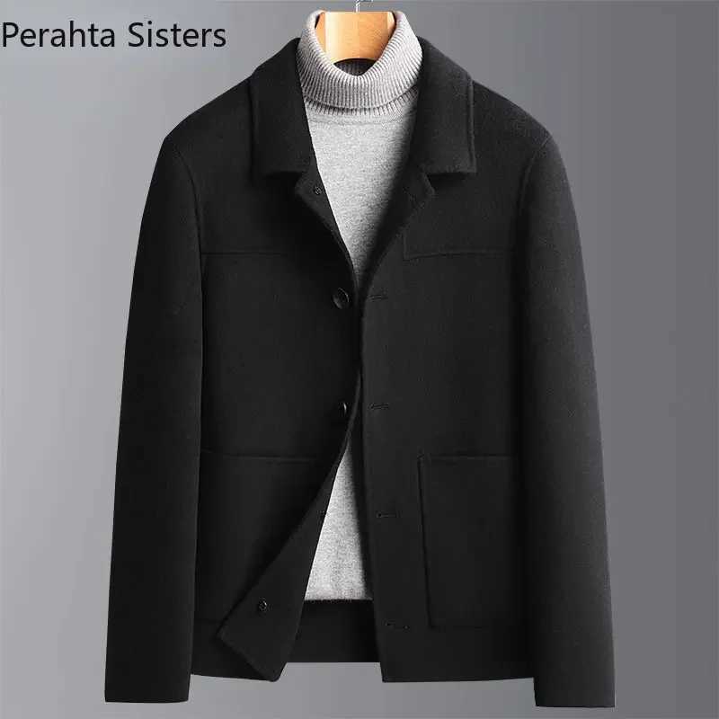 Brand Top Quality 67.9% Wool Mens Blazer Woolen Suit Jacket Men Short Style Solid Color Business Casual Male Spring Winter Coat LX241010