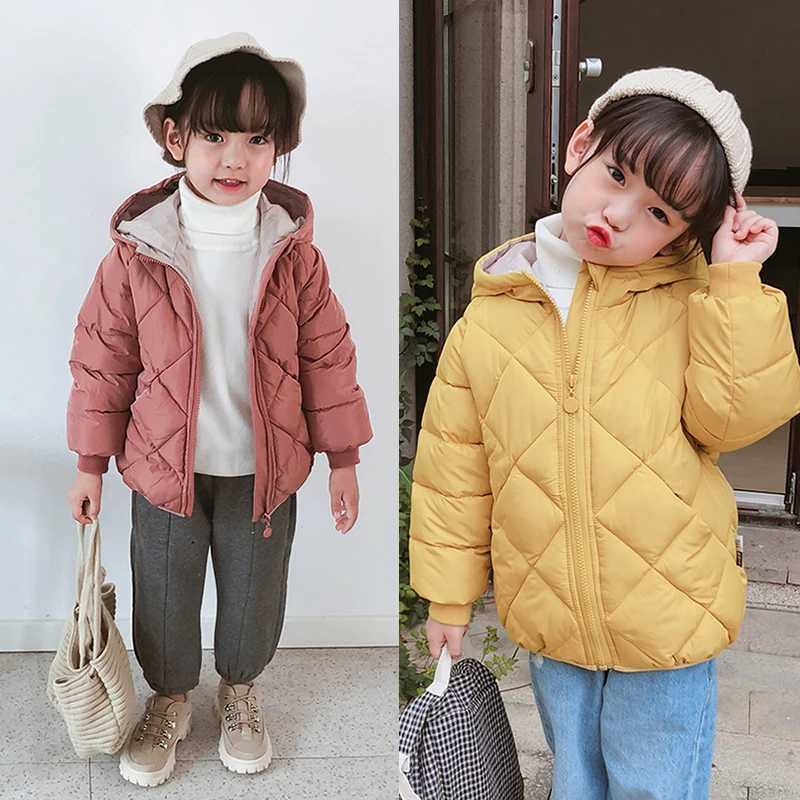 Down Coat 2023 Girls and Boys Autumn Winter Jacket with New Childrens Underpad Baby Jacket and Velvet Warm Cotton Jacket for Boys Clothing H241010