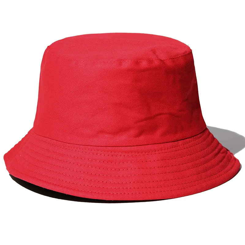 Womens solid Panama hat singlesided woven fishing spring and summer fishermans black red pink bucket 241009