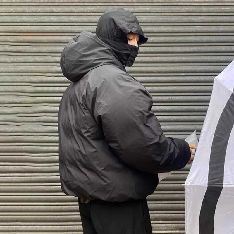 Men's Down Parkas PFNW functional zipper deconstruction design hooded jacket new mens solid color niche design loose mens top autumn trend 28W455