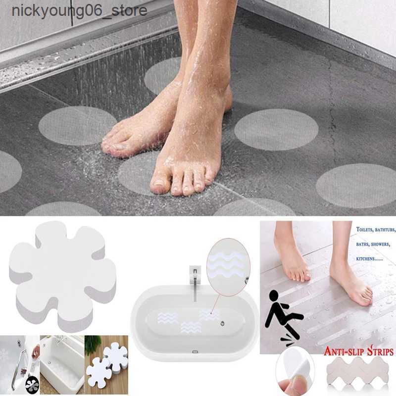 Non-Slip Bath Mats 12PCS Bathroom Slip Transparent Non-Slip Wavy Sticker Bathtub/Step/Baby Anti-fall Purpose High Strength Paste Safety Tape Pad L2409