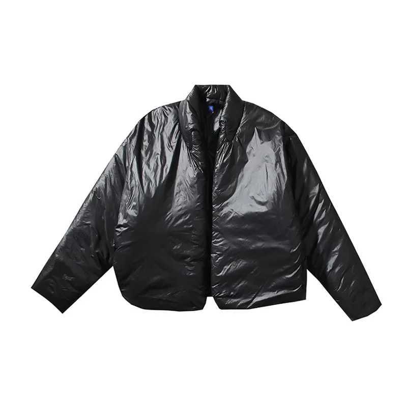 Men's Down Parkas Cotton-padded Blue Down Coat American Style High Strt Autumn/winter Warm Cropped Puffer Jacket Trendy Casual Loose Y241009KZYT