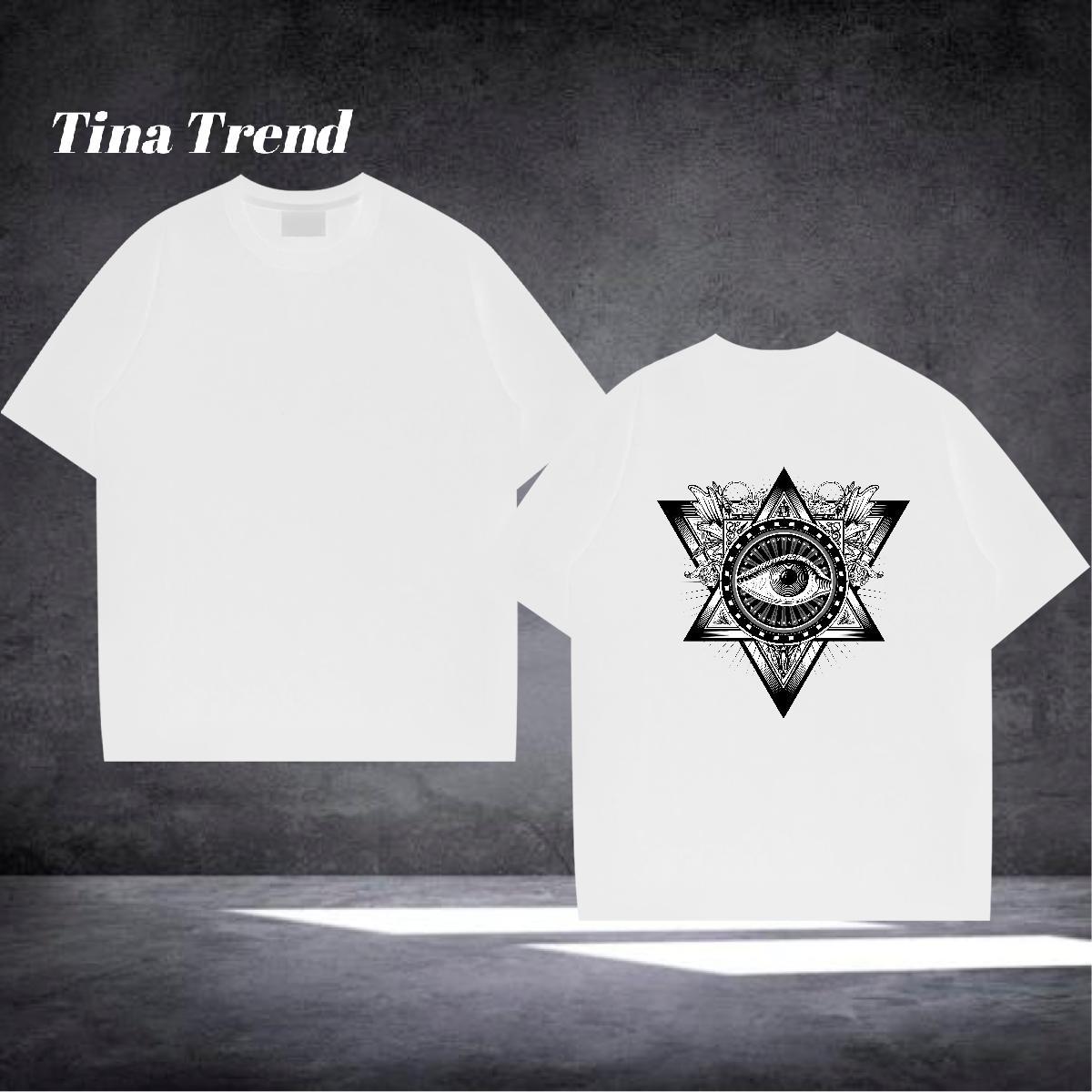 Loose Fit T-Shirts for Men 230g 100% Cotton eye of the devil Beach Custom Big Size Breathable Crew Neck Men Tshirts Fashion Casual Wear