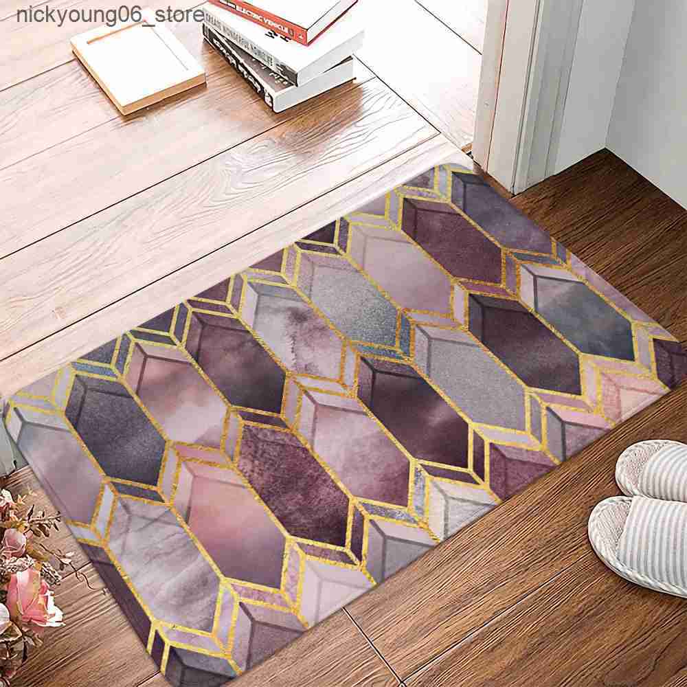 Non-Slip Bath Mats Doormat Non-Slip Waterproof Dustproof Carpet Hallway Bath Mat PVC Kitchen Mat Can Be Cut Custom Indoor Home Entrance Doormat L24091