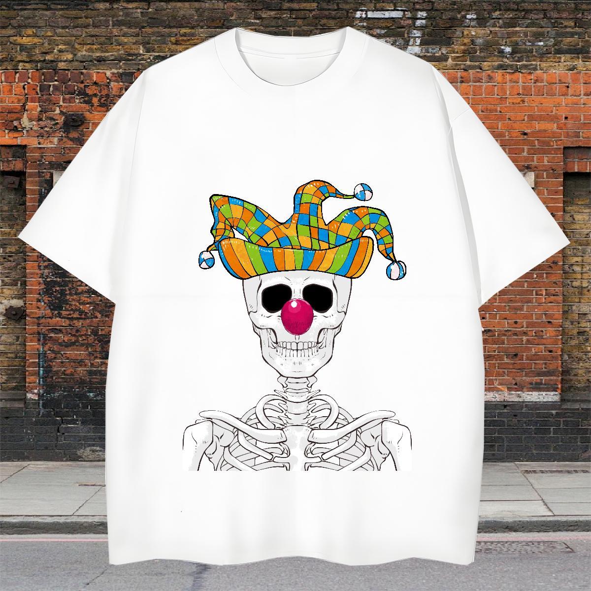 Designer T Shirt For Man 230g Pure Cotton skull High Street Hip Hop Custom Big Size Breathable Soft Tshirt for Man Woman Classic Top Tees