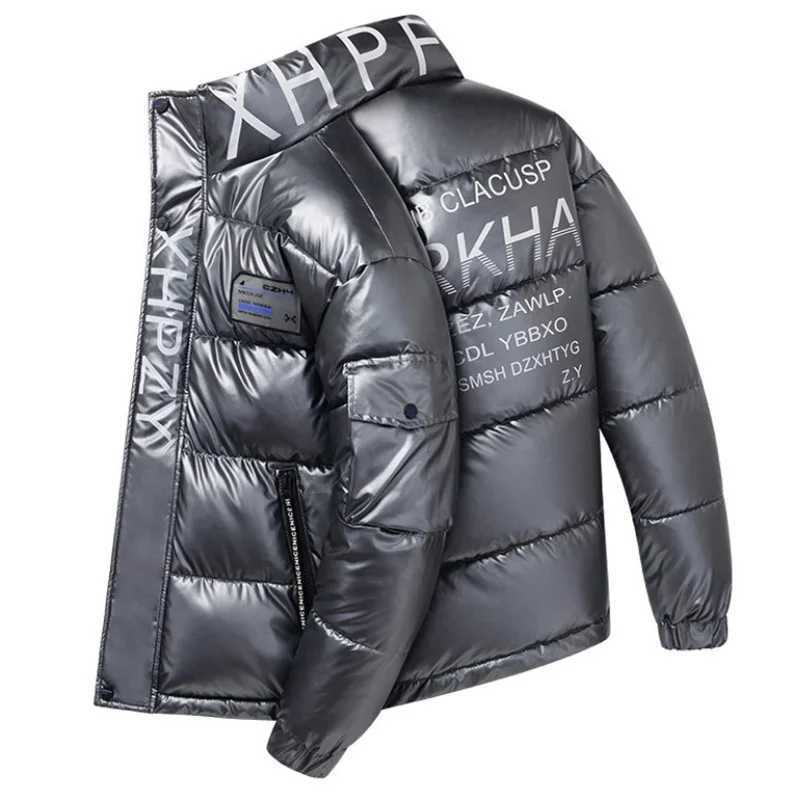 Men's Down Parkas Winter Parka down cotton apron jacket mens vertical collar thickened warm trend casual warm mens waterproof Y2410098MZJ