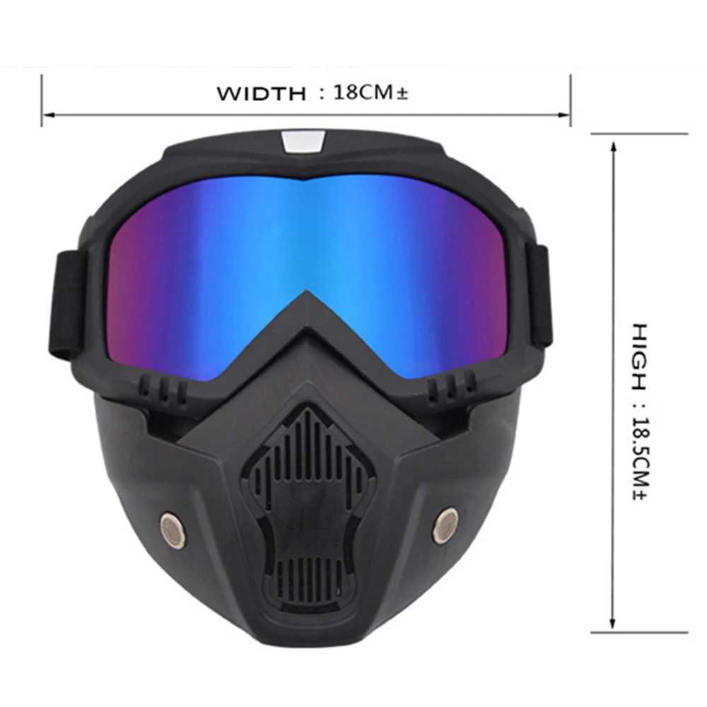 Ski mask ski goggles windproof motorcycle goggles detachable protective goggles safety goggles with oral filters CL241010