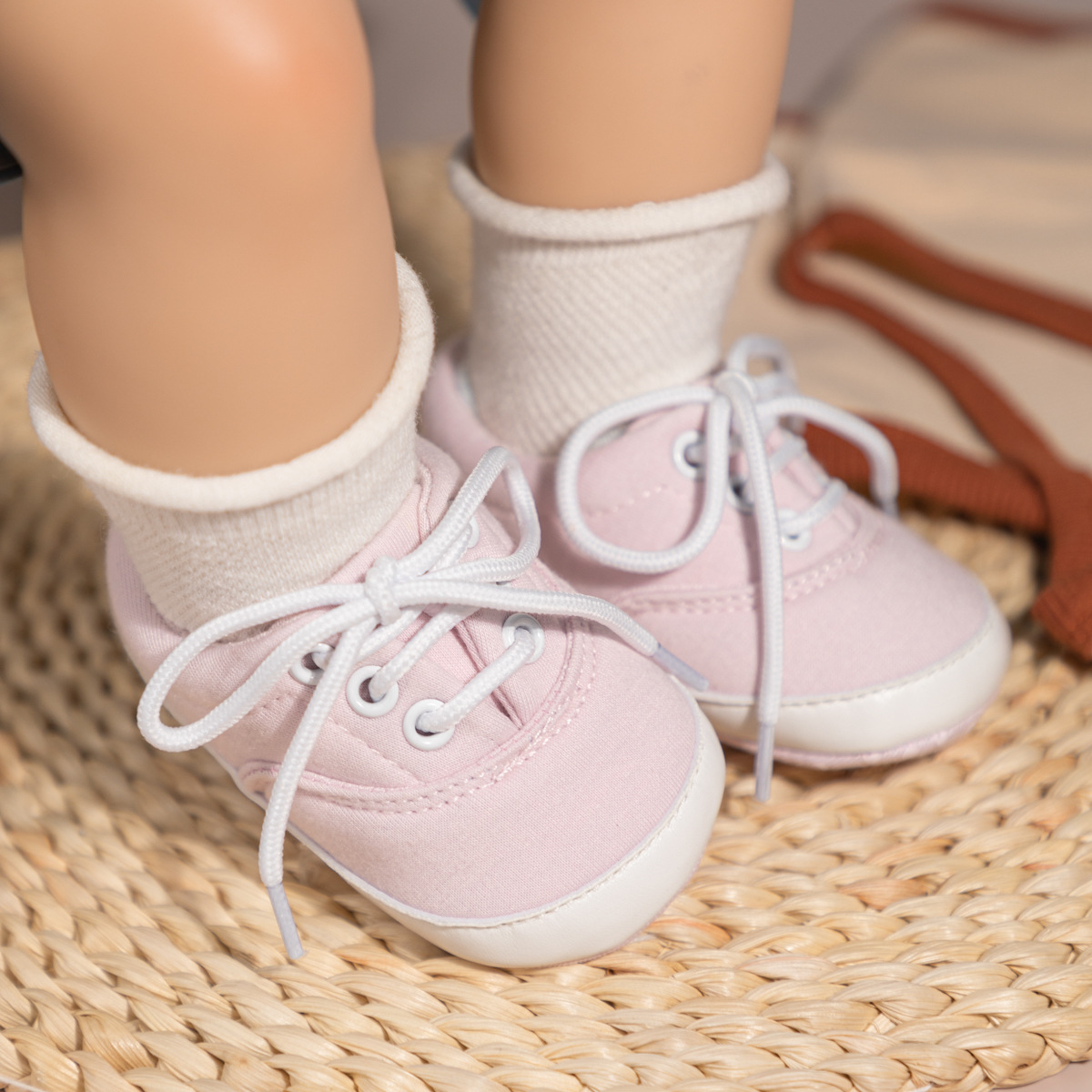 Baby Canvas Shoes Toddlers Boy Girl Sneakers Newborns Lace-up Anti-slip Sport First Walkers Happysteps Infant Crib Shoes