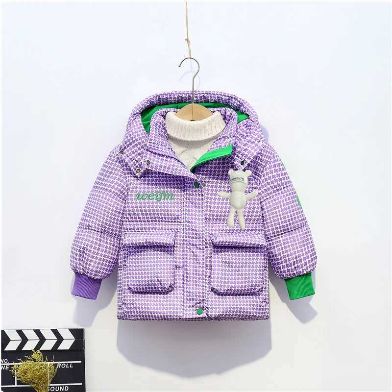 Down Coat Girls down jacket cotton windproof coat 2023 special warm and thick winter skiing suit childrens clothing H241010
