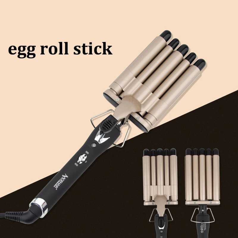 5 barrels of curling iron double voltage curling iron electronic LCD digital display hair styling curling ironXJ241010