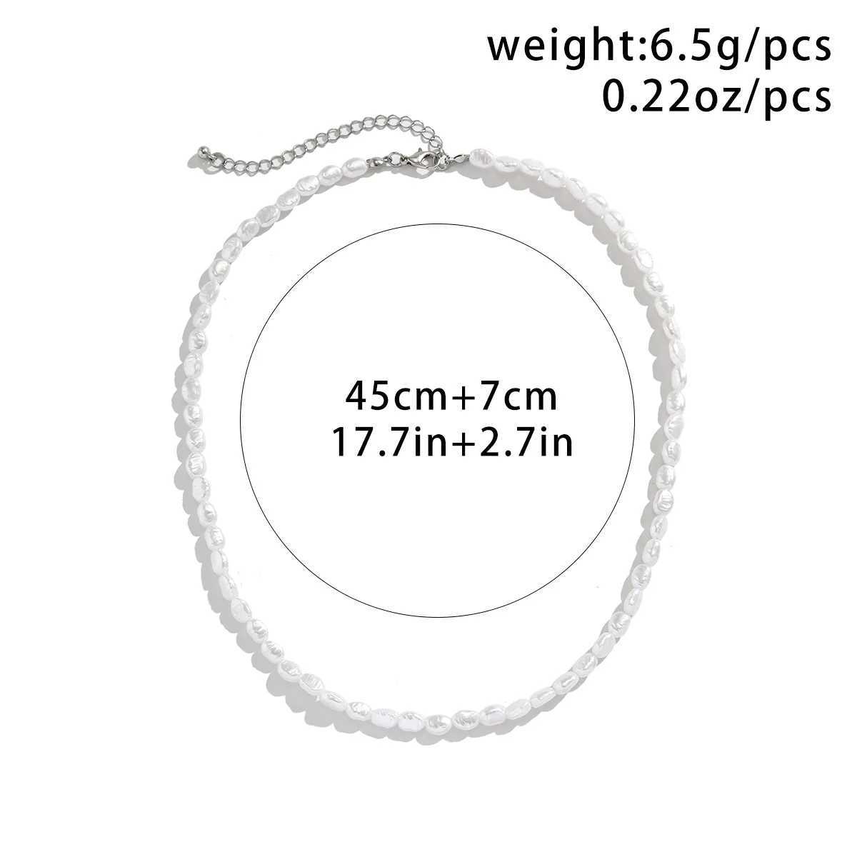 New Trendy Imitation Pearl Kpop Chokers Necklace For Men Women Temperament Simple Handmade Strand Bead Fashion Wedding JewelryX241010