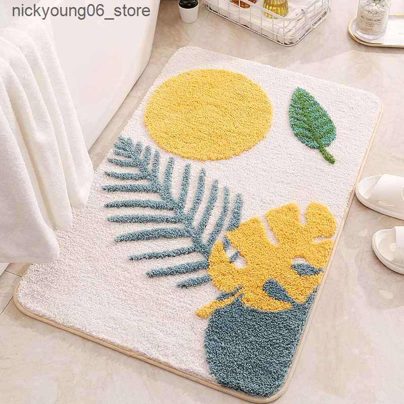 Non-Slip Bath Mats Luxury Bathroom Rugs Absorbent Bath Mat Non-slip Area Rugs Entrance Door Mat Floor Carpets Bathtub Shower Foot Mats Washable L24091