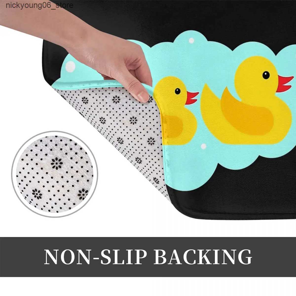 Non-Slip Bath Mats Bath Mat Kitchen Shower Door Yellow Bathtime Rubber Ducks Family Foot Mat Cartoon Toilet Pad Fast Dry Anti Slip Bathroom Mats L2409
