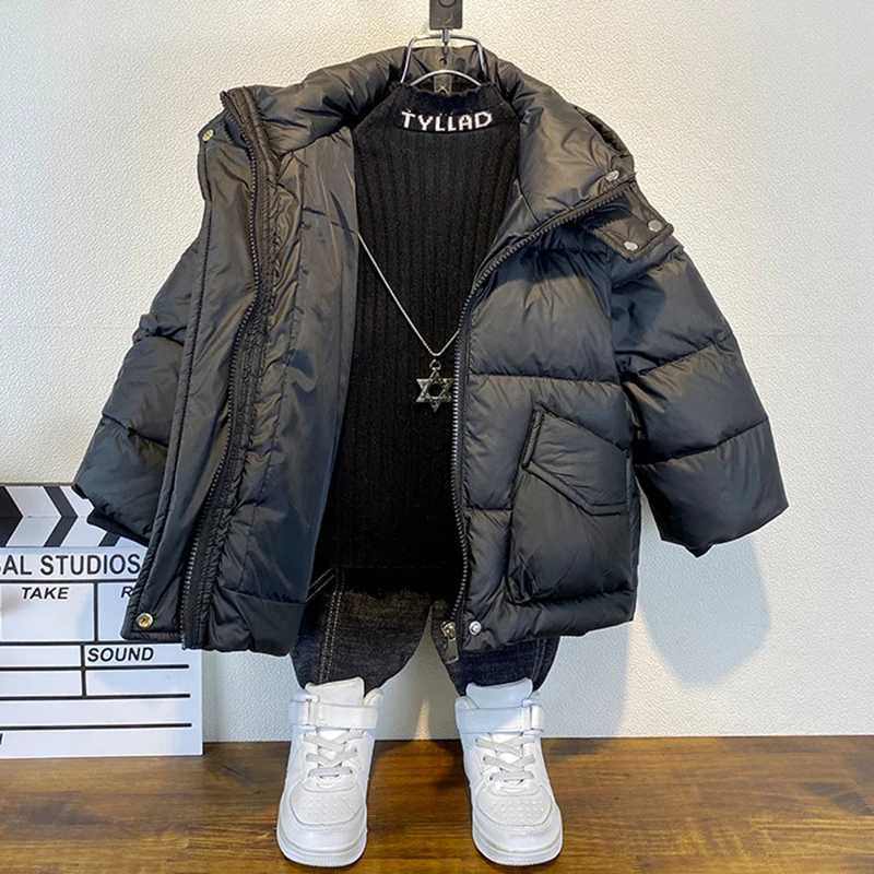 Down Coat Youth Winter Boys Down Jacket Warm Hooded Zipper Coat Christmas Boys Coat Birthday Gift 3-14 New Clothes H241010