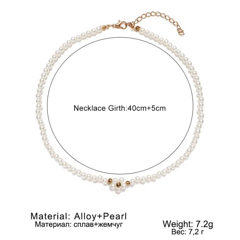 IFMIA Korean Fashion Pearl Cahin Necklace For Women Girls 2023 Wedding New Trend Flower Gold Color Necklace Jewelry EngagementX241009