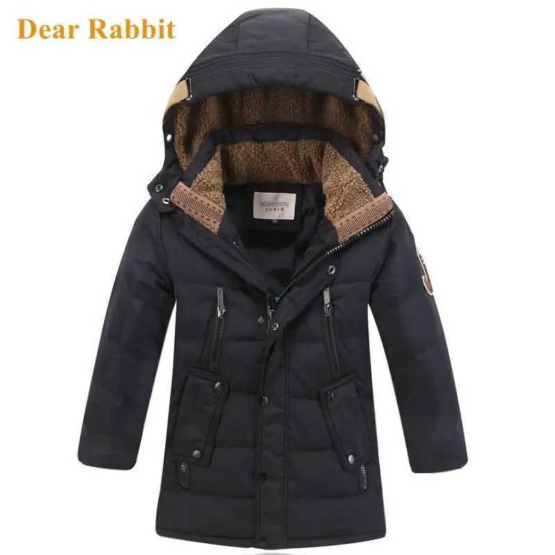 Down Coat 2024 fashionable winter duck down jacket suitable for boys and children wearing park clothes thick hooded feather jacket 6-16Y H241010