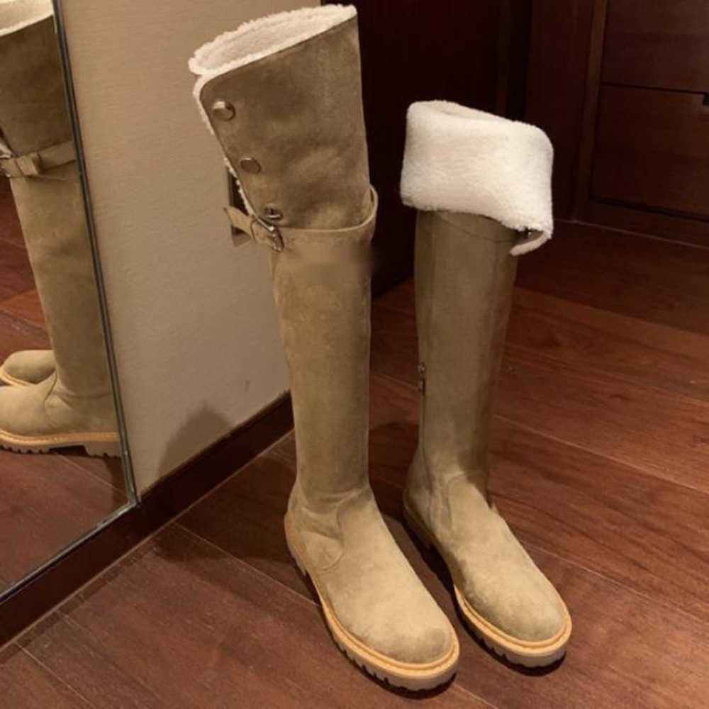 Plush Thick Heeled Fashion Boots Thigh High Heel Boots Over The Knee Boots Womens Long Martin Boots 240826