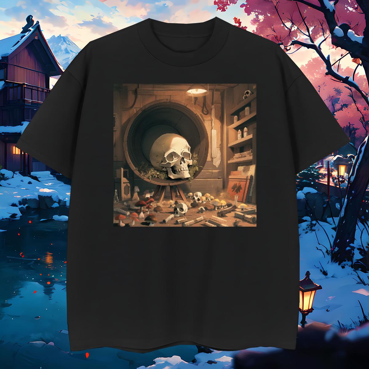 Soft T-Shirts 230g Pure Cotton skull Street Casual Skull Breathable Men Clothes T-Shirt Custom Tee Shirt