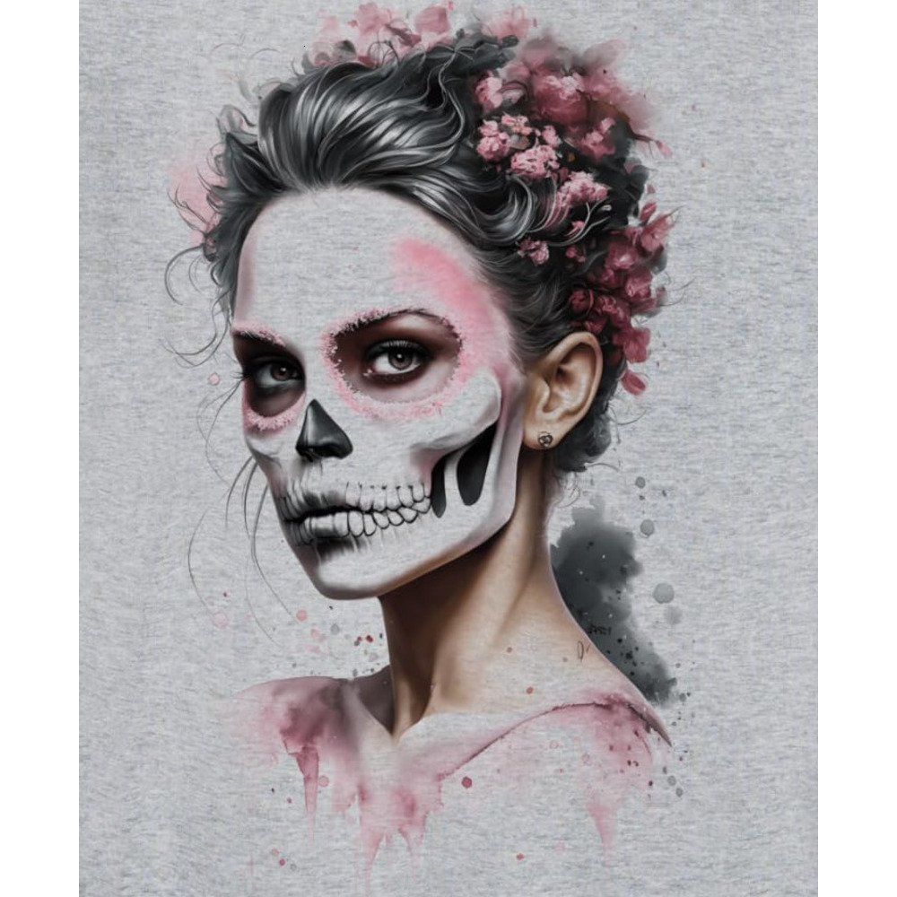 Long Sleeve Shirts for Men sweatshirt Sugar Skull Makeup Day Dead Costume Party Graphic Tees Men Sweatshirt T shirt Tee Streetwear Casual tops clothes