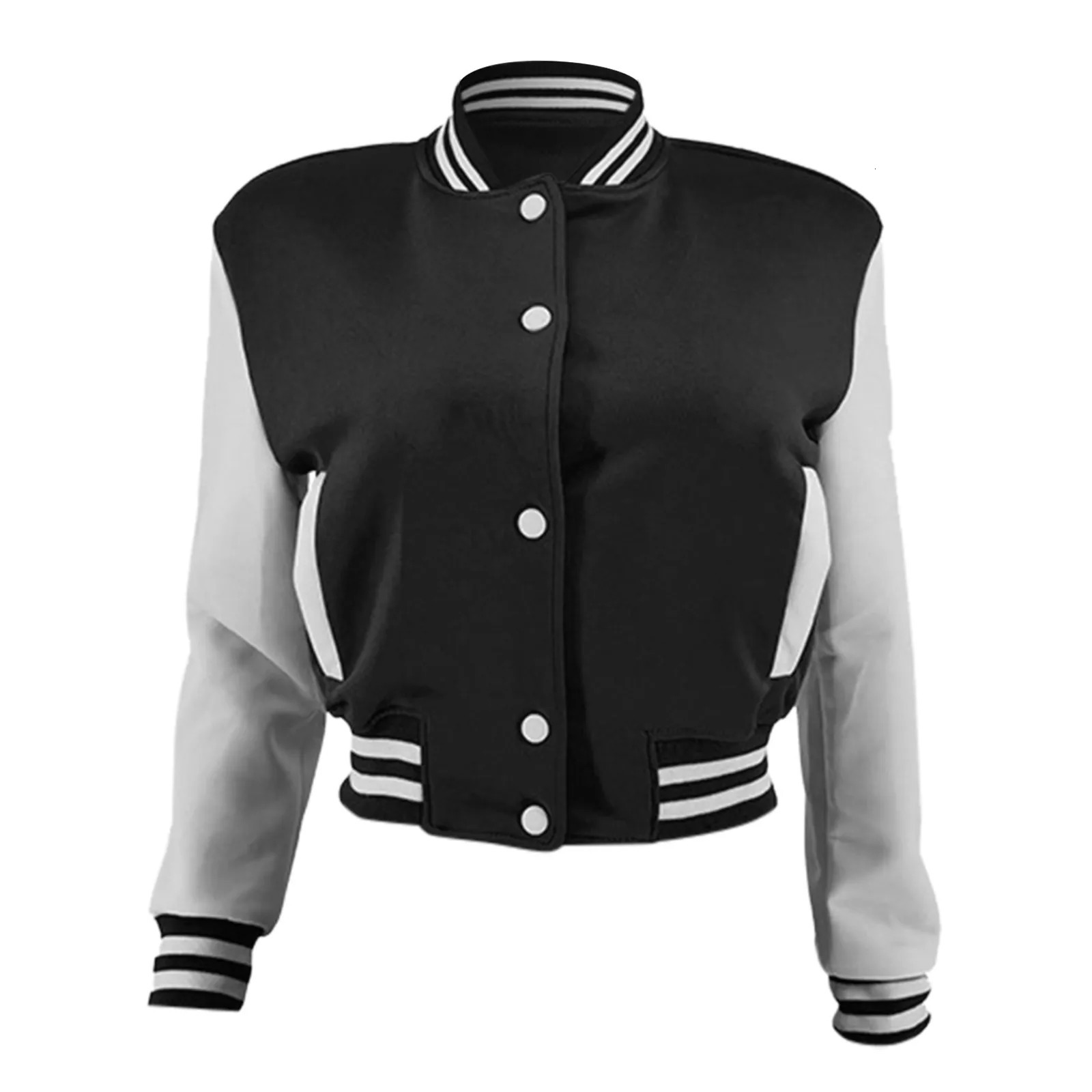 Y2K Baseball Coats Fashion Fall Short Jackets For Women Patchwork Button Cropped Coat Streetwear Bomber Jacket Chaquetas 241010