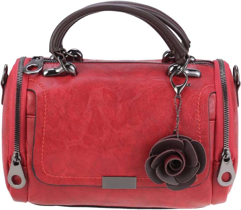 Crossbody Bag Boston Barrel Handbag with wer Pendant for Women