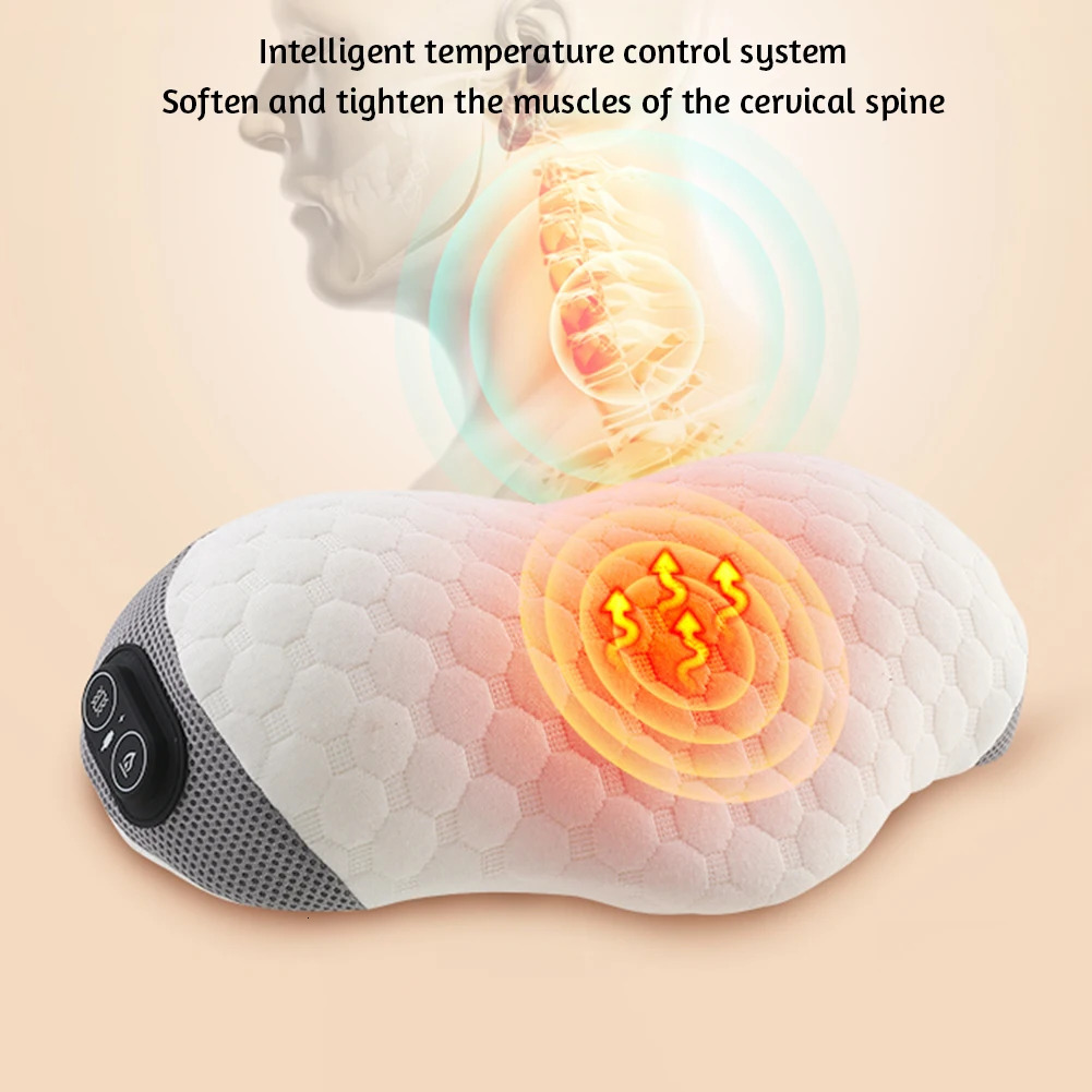 Soft neck vibration massage pillow with multi-purpose adjustable intelligent temperature control waist massager 241008