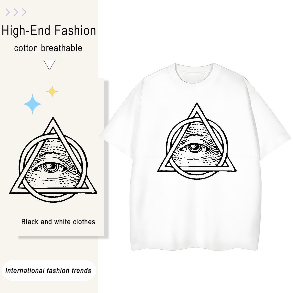 2024 DIY Womens T Shirts 230g Pure Cotton Breathable Soft Casual Sport eye of the devil Lady T shirt 5A Cartoon Printing L-4XL Polos