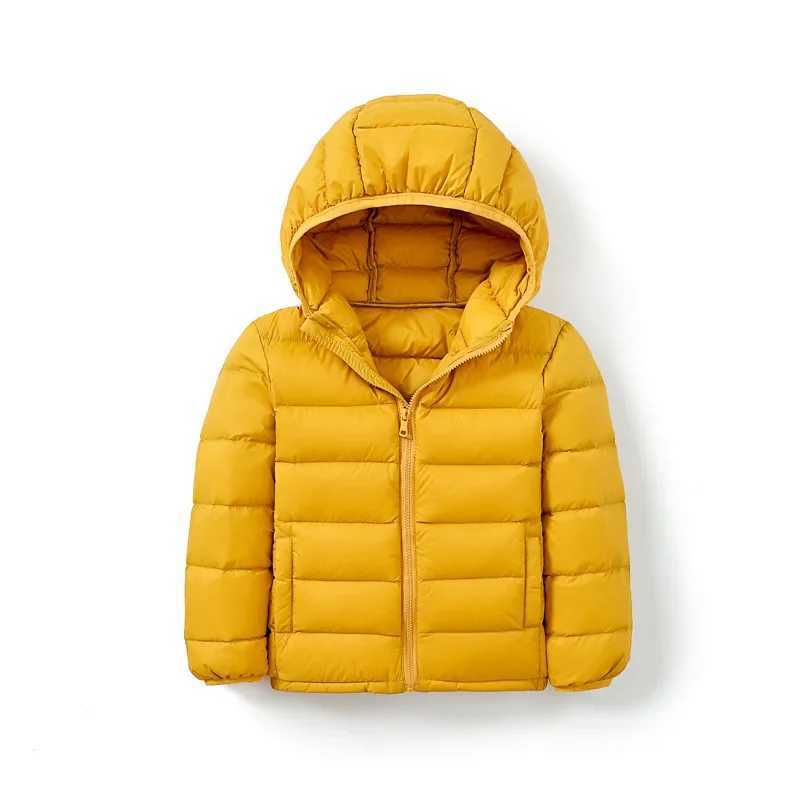 Down Coat High quality duck down jacket 2023 new ultra light hooded winter jacket suitable for boys and girls portable windproof fluffy park 14T H2410