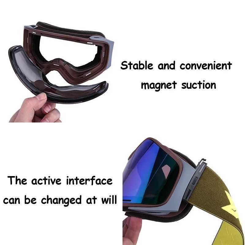 Ski goggles REVO coated cylindrical magnet mens card Myopia glasses anti fog double-layer glasses womens ski goggles CL241010