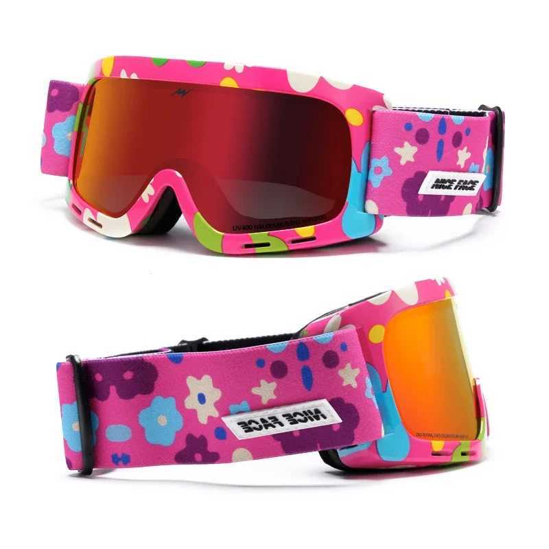 New winter anti fog girls ski masks baby boys ski glasses dual lens sports childrens snowboard goggles magnetic childrens snow sunglasses CL241017