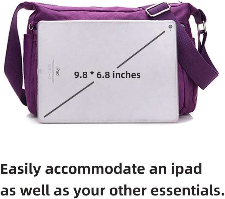 Crossbody Shoulder for Women, Nylon Waterproof Messenger Lightweight Travel Work Bag Purse