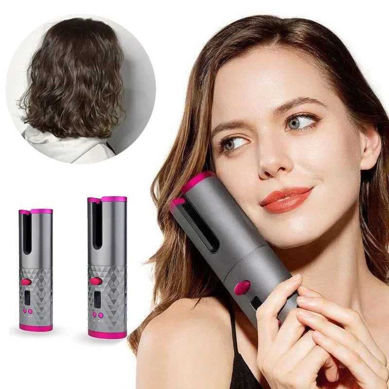 Portable USB Rechargeable Automatic Hair Curler Multifunctional Wireless LCD Mini Lazy Curling Iron Ladies Curling Styling ToolXJ241010